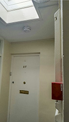 Vestibule skylight and fire point