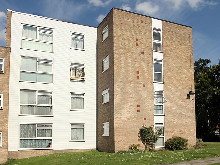 The attractive cladding on Block D.